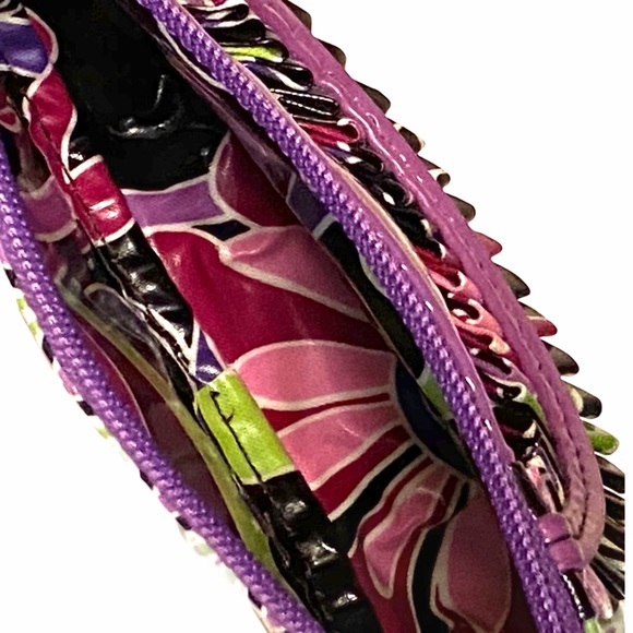 Vera Bradley Purple Green Frill Bag / Pouch Wallet - Picture 7 of 7